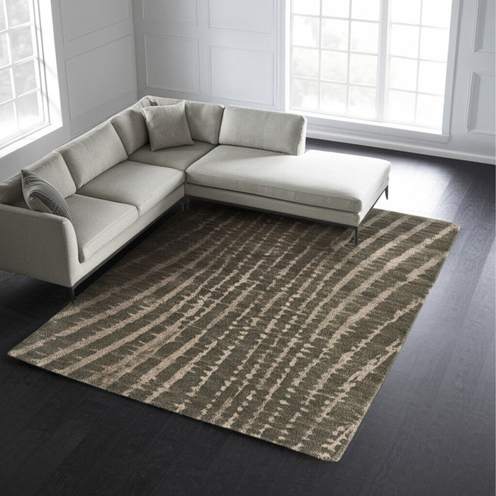 12' X 15' Abstract Area Rug - Green And Tan