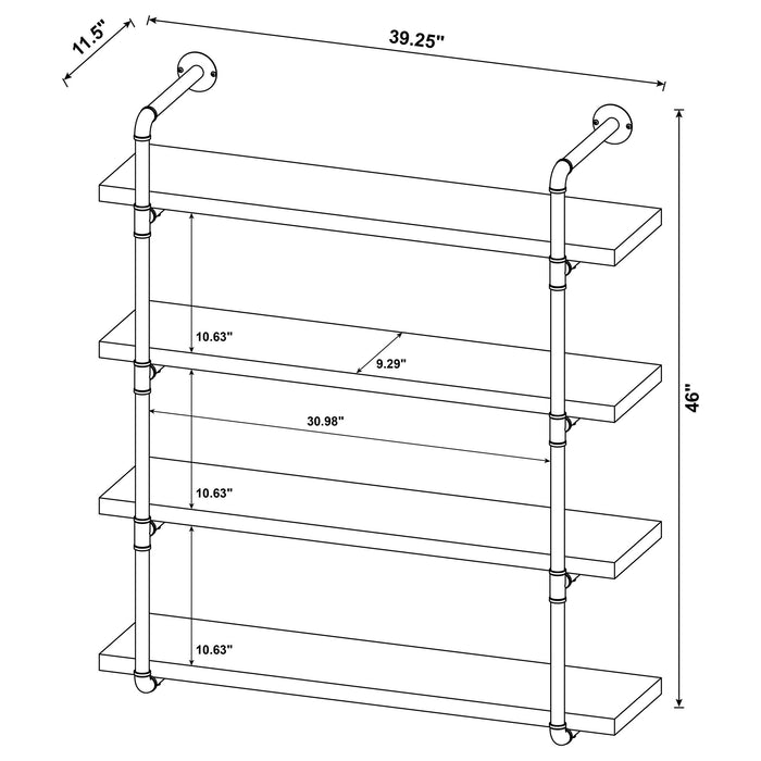 Elmcrest 39-inch 4-shelf Wall Bookshelf Rustic Oak