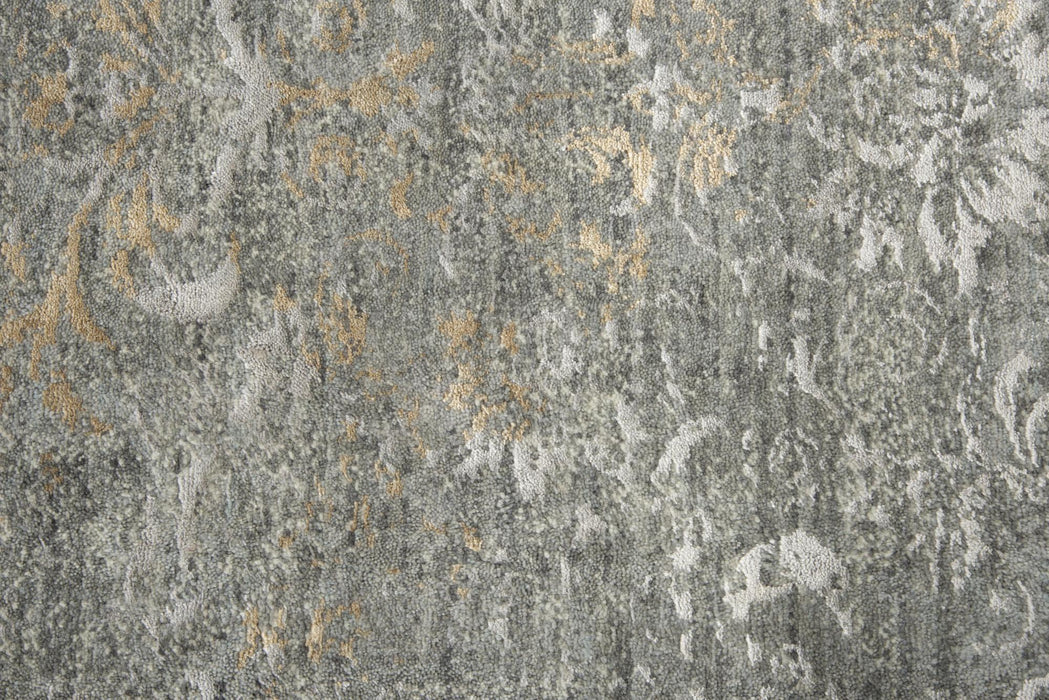 8' X 10' New Zealand Lambs Wool Oriental Hand Carved Handmade Area Rug (747549) - Gray / Beige / Ivory