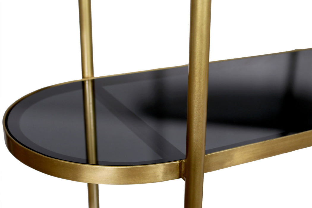 Four Tier Etagere Bookcase - Black / Gold