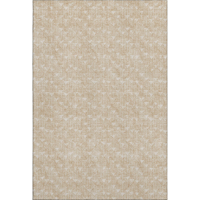 10' X 14' Geometric Washable Area Rug With UV Protection (647062) - Beige / Ivory