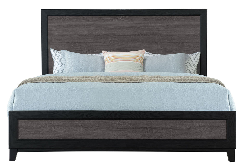 Lisbon - 4 Piece King Bedroom Set (Bed, Dresser, Mirror, Nightstand) - Black / Gray