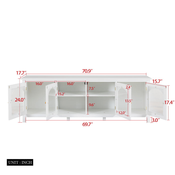 Giga stylish TV cabinet with solid wood frame, glass doors, metal handles, perfect as a media console and entertainment center.