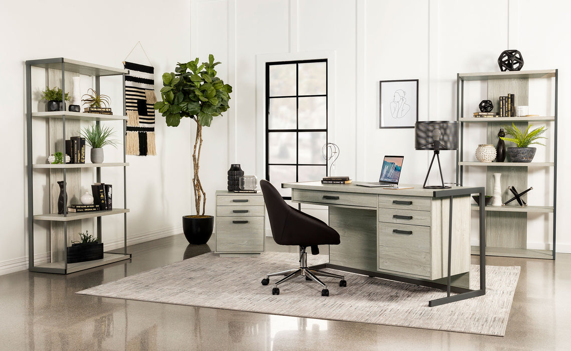 Loomis 60-inch 4-drawer computer desk in whitewashed grey by CoasterEssence