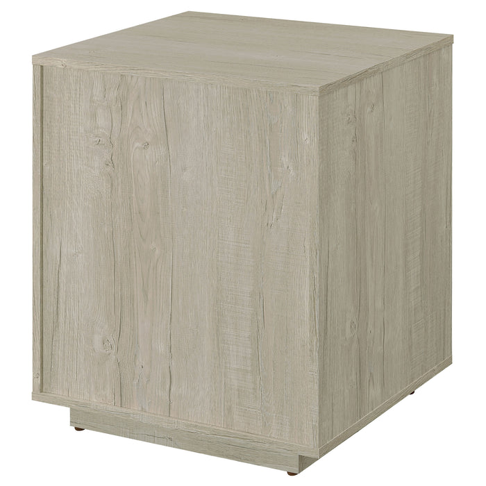 CoasterEssence Loomis 3-drawer home office file cabinet in whitewashed grey wood finish