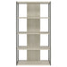 CoasterEssence Loomis 72-inch 3-shelf bookshelf in whitewashed grey finish
