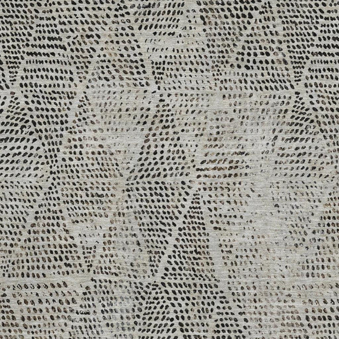 10' X 14' Diamond Washable Area Rug With UV Protection (650578) - Gray / Black