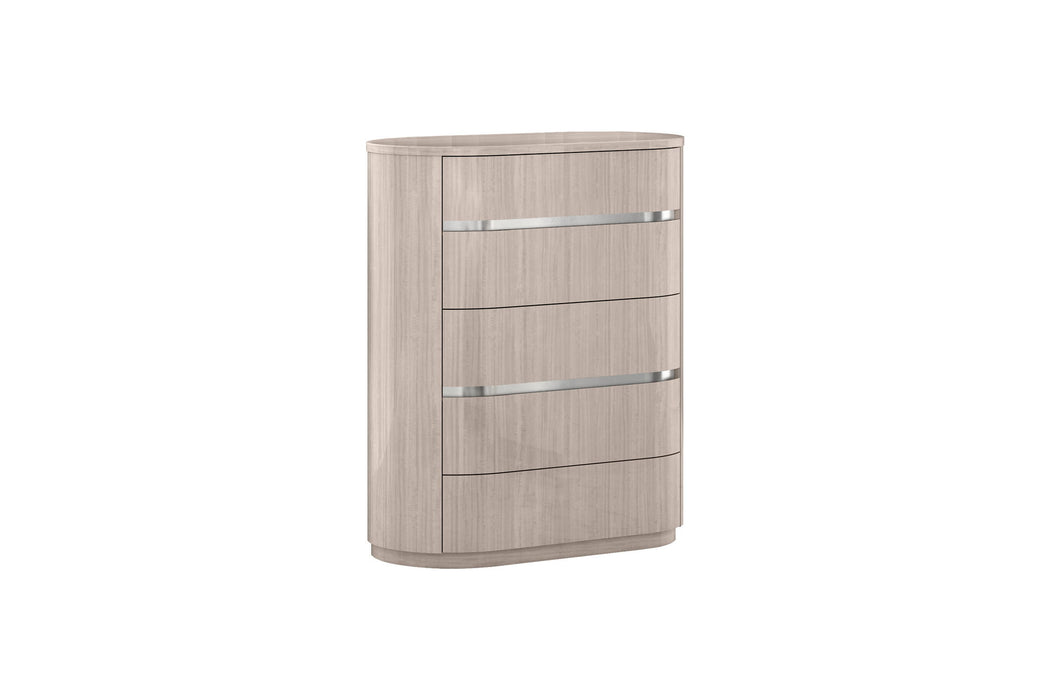 40" Wood Four Drawer Gentlemens Chest - Beige