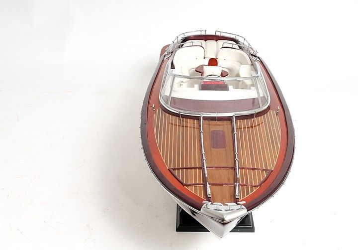 Hand Painted Riva Rivarama Luxury Yacht Exclusive Edition Model Boat - Black / White