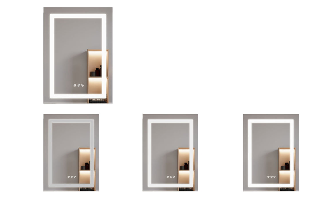 Giga bathroom medicine cabinet with LED mirror, anti-fog, waterproof, single door, touch switch, adjustable color temperature 3000K-6000K