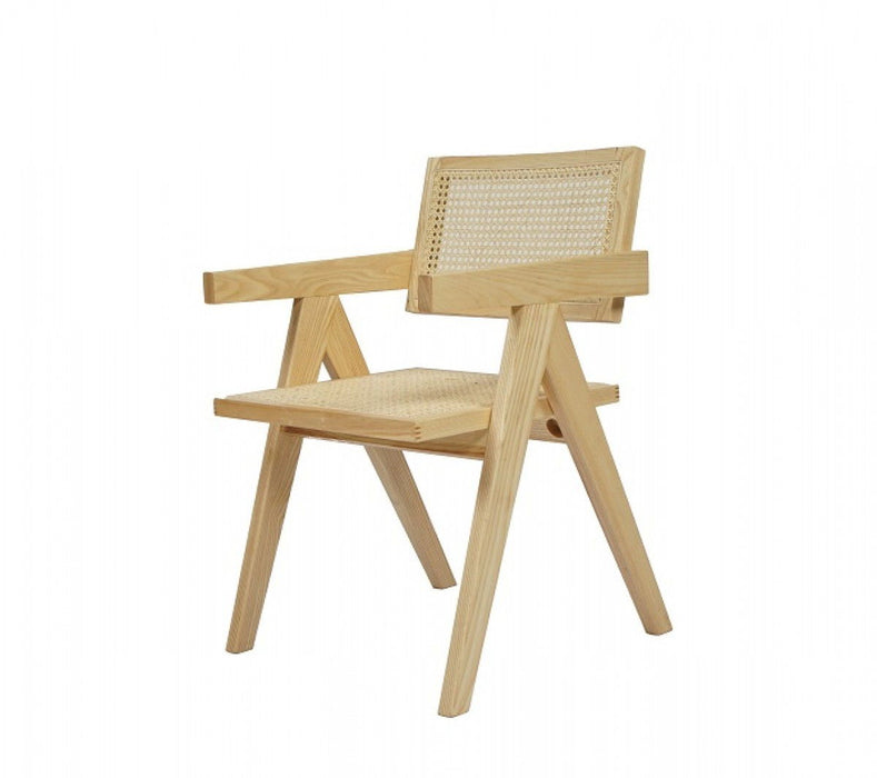 Wood Open Back Dining Arm Chair - Natural