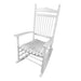 Giga wooden balcony porch adult rocking chair with curved armrests and slatted backrest, ideal for outdoor relaxation.