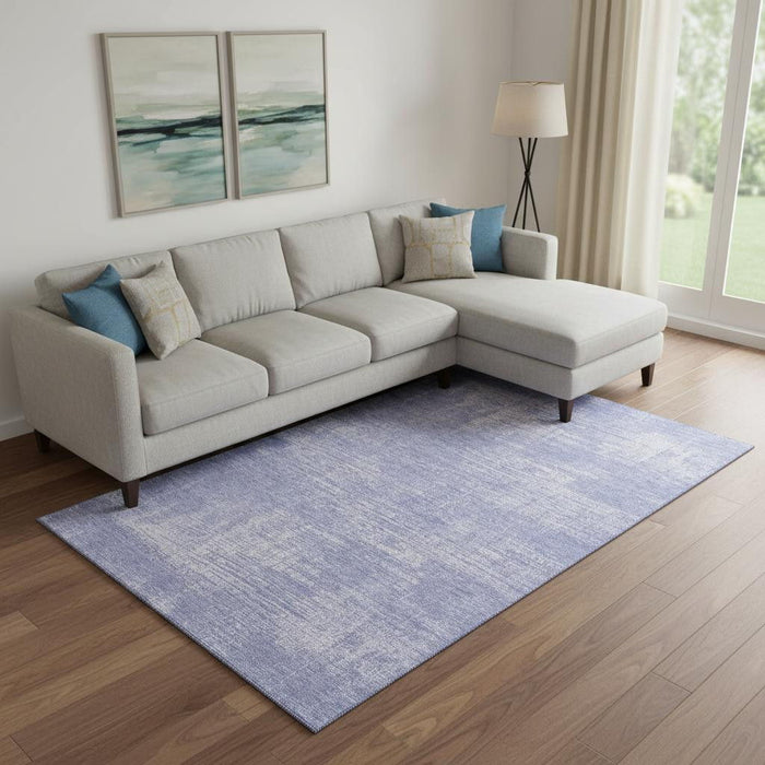 10' X 14' Abstract Washable Area Rug With UV Protection (667132) - Lavender / Ivory