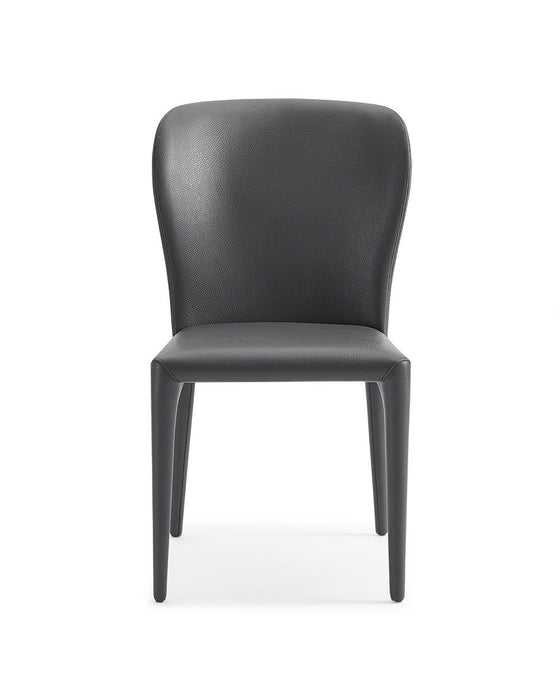 Upholstered Faux Leather Dining Chairs (Set of 2) - Gray