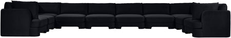 Meridian Furniture Hammond velvet performance fabric 10-piece sectional sofa with plush cushions and modern design.