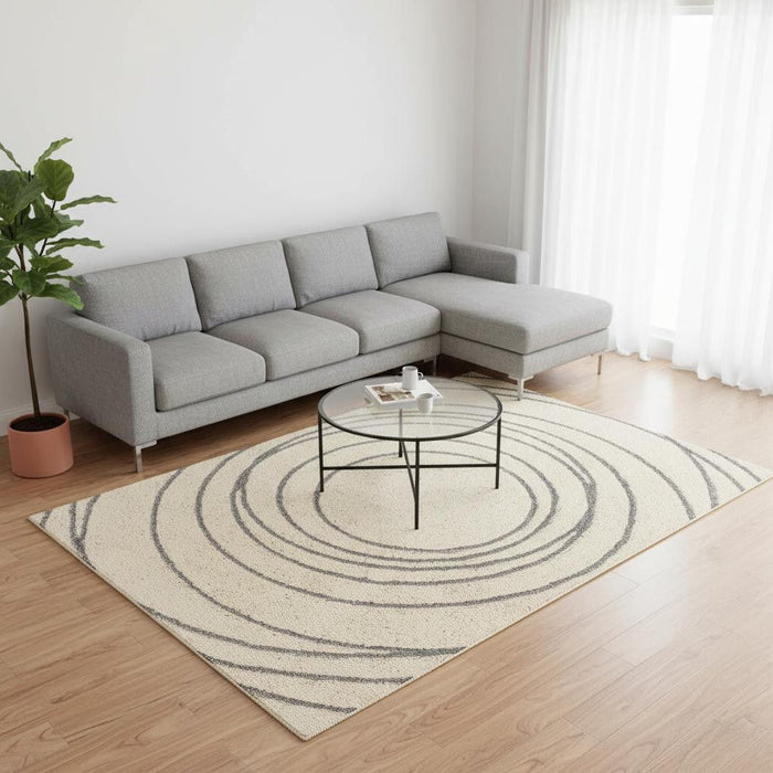 8' X 11' Abstract Area Rug (660022) - Cream / Gray