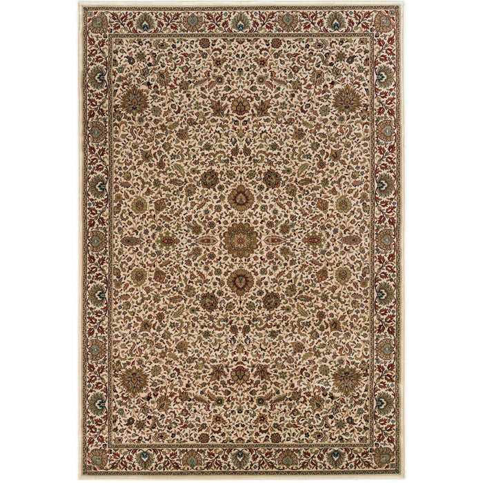 5' X 8' Oriental Area Rug - Ivory And Green