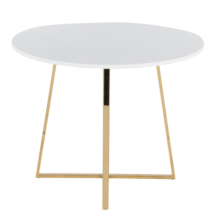 Cosmo - Dining Table - Gold Metal And White