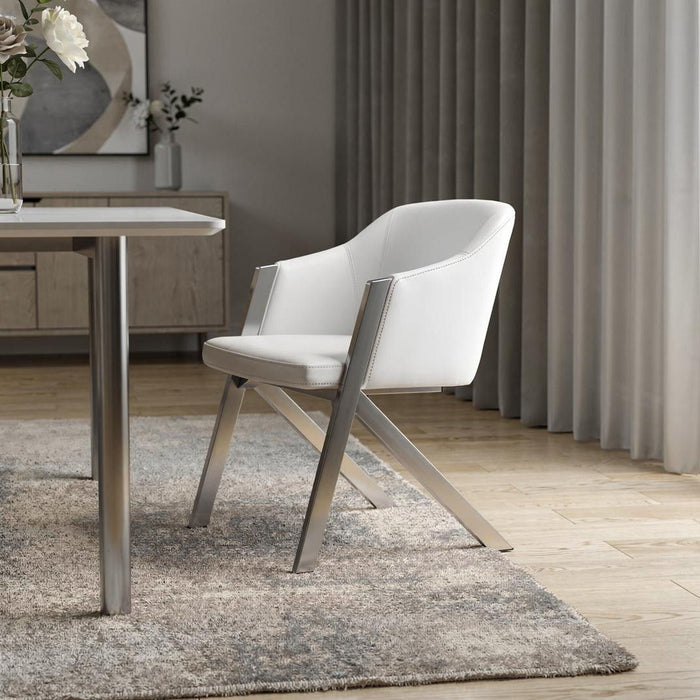 Faux Leather Modern Dining Chairs (Set of 2) - White