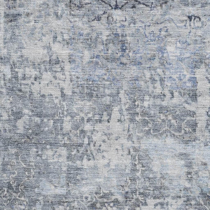10' X 14' Oriental Washable Area Rug With UV Protection (700199) - Denim Blue / Ivory