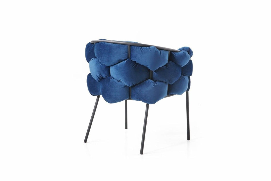 Upholstered Fabric Dining Arm Chair - Blue