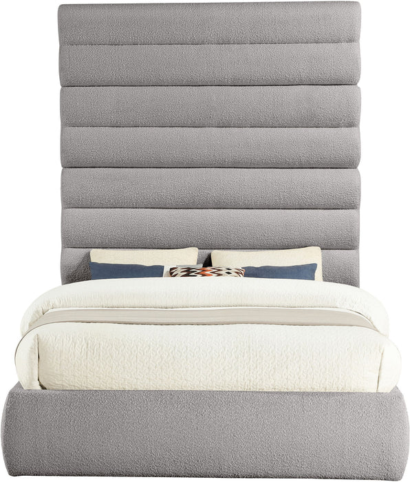 Adam - Boucle Fabric Bed With 89" Headboard