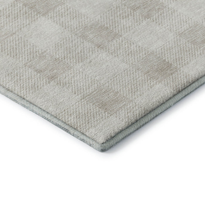 10' X 14' Plaid Washable Area Rug With UV Protection (673387) - Ivory / Beige