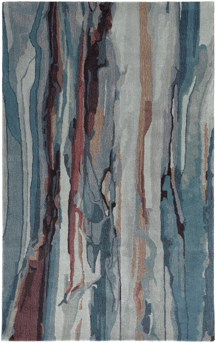 4' x 6' Wool Abstract Hand Tufted Area Rug - Blue And Orange