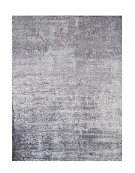 8' x 10' Hand Loomed Abstract Brushstroke Indoor Area Rug - Slate Gray