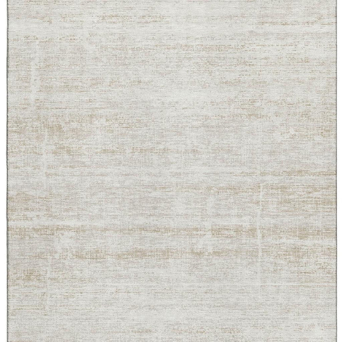 9' X 12' Abstract Washable Area Rug With UV Protection - Ivory And Beige