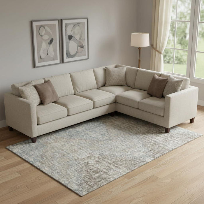 10' X 14' Geometric Washable Area Rug With UV Protection (710477) - Beige / Gray