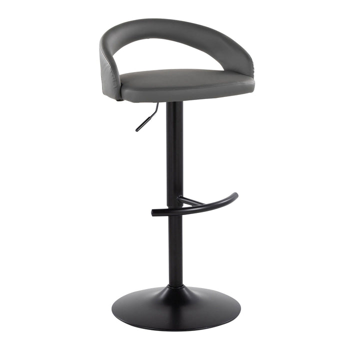 Grotto - Upholstered Adjustable Barstool - Black Metal Base