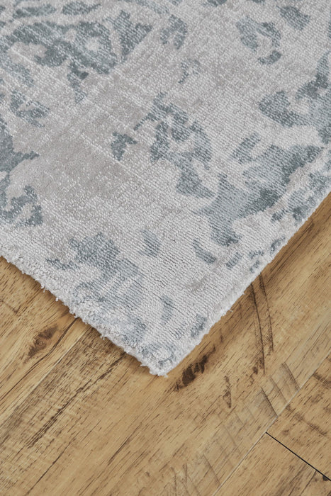 5' x 8' Abstract Hand Woven Area Rug - Blue And Gray