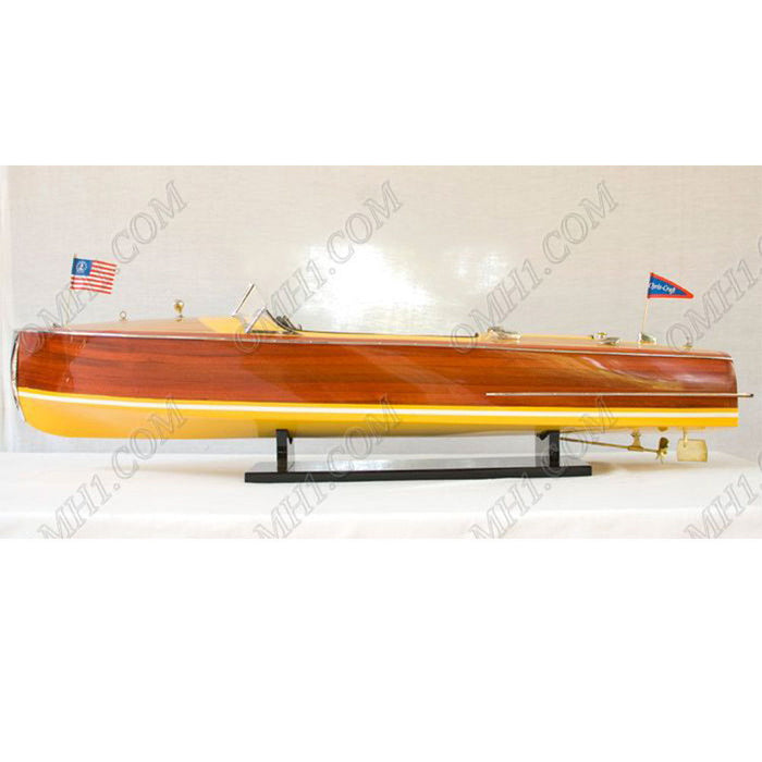 Hand Painted Model Boat (624218) - Dark Brown / Light Brown
