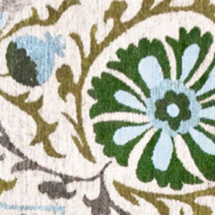8' X 11' Tribal Washable Area Rug With UV Protection (610063) - Cream / Green / Blue