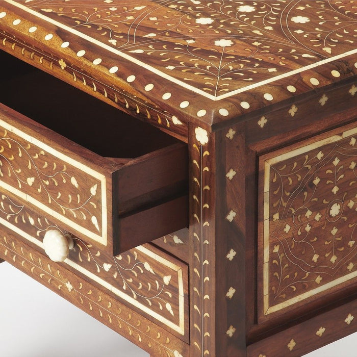 Solid Wood Frame Standard Accent Chest With Two Drawers - Brown And White