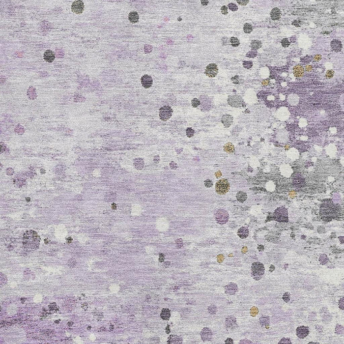 10' X 14' Abstract Washable Area Rug With UV Protection (710759) - Lavender / Gray / Ivory