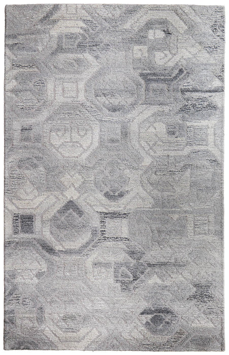 12' X 15' Abstract Hand Tufted Area Rug (744449) - Gray / Ivory / Taupe