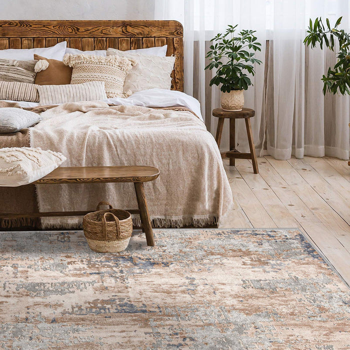 7.8' x 10.8' Abstract Dhurrie Area Rug - Beige