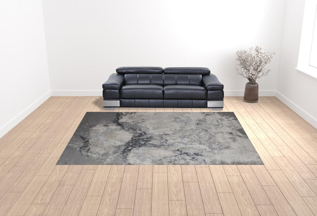 10' x 13' Abstract Polyester Area Rug - Gray