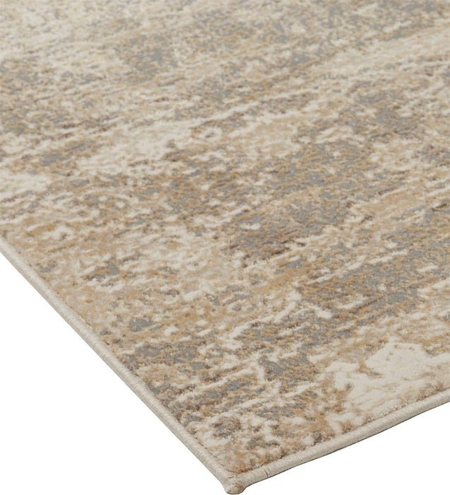 8' x 10' Abstract Area Rug - Tan Ivory And Brown