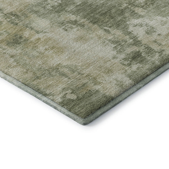10' X 14' Abstract Washable Area Rug With UV Protection (716966) - Sage / Beige