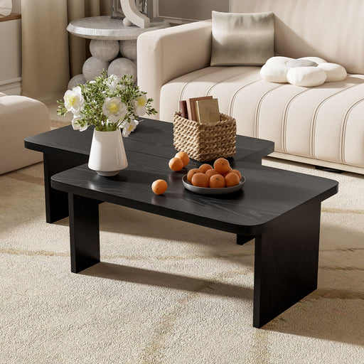 Modern minimalist Giga coffee table set with splicing design, featuring sleek surfaces and contemporary style for living room decor.