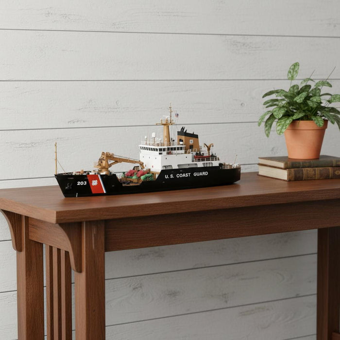 Hand Painted Model Boat (624430) - Black / White