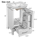 Giga bathroom vanity with ceramic sink, soft-close drawers, door organizer, divider drawer, and adjustable foot pads.