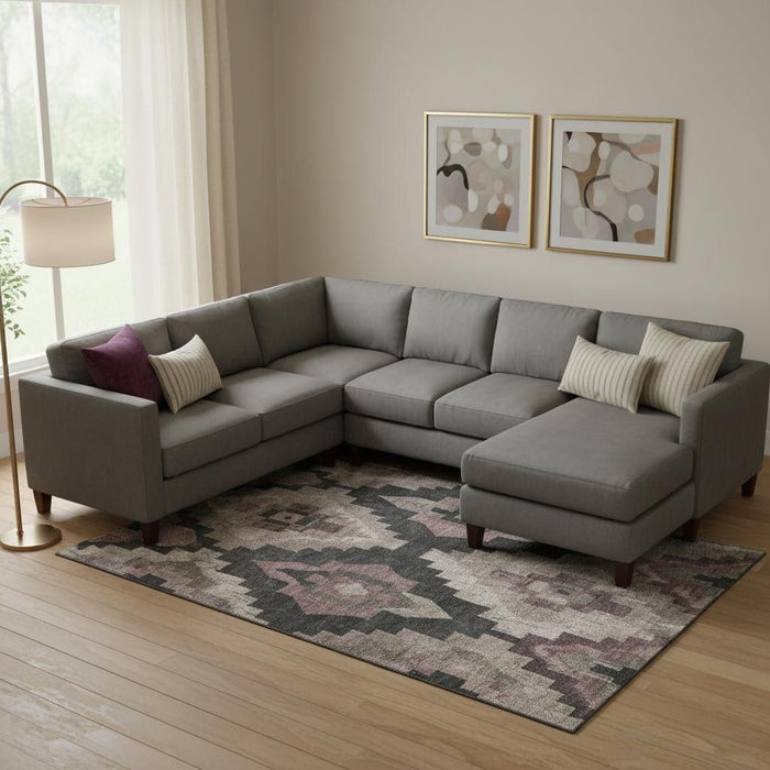 10' X 14' Washable Area Rug With UV Protection (707251) - Taupe / Charcoal