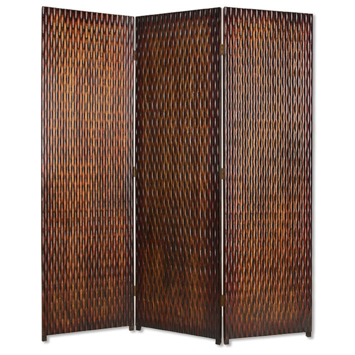 1" x 63" x 72" Wood 3 Panel Screen - Brown