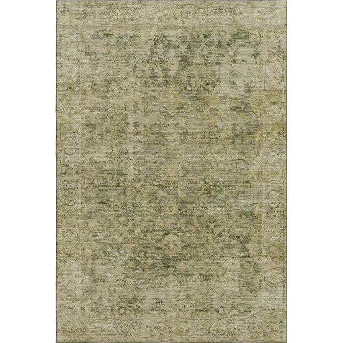 10' X 14' Oriental Washable Area Rug With UV Protection (700943) - Green / Gold