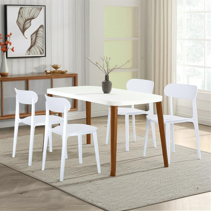 Heavy Duty Plastic Dining Room Side Chairs (Set of 4) - White