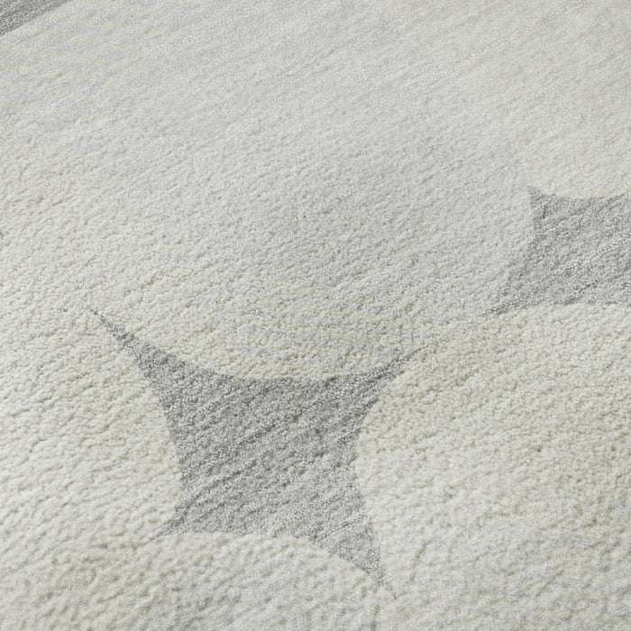 10' X 14' Abstract Geometric Washable Area Rug With UV Protection (669192) - Gray / Ivory